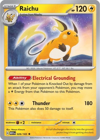 Raichu #26 Pokemon Scarlet & Violet 151
