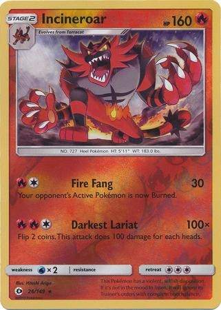 Incineroar [Reverse Holo] #26 Pokemon Sun & Moon