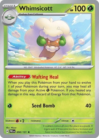 Whimsicott #8 Pokemon Prismatic Evolutions