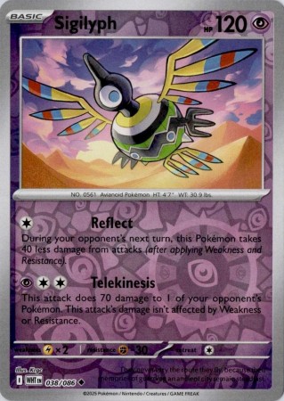 Sigilyph [Reverse] #38 Pokemon White Flare
