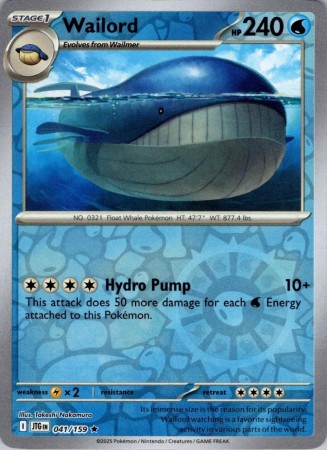 Wailord [Reverse Holo] #41 Pokemon Journey Together