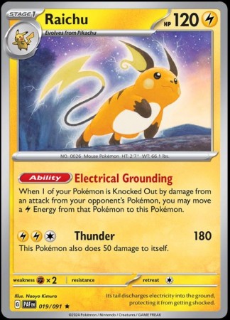Raichu #19 Pokemon Paldean Fates