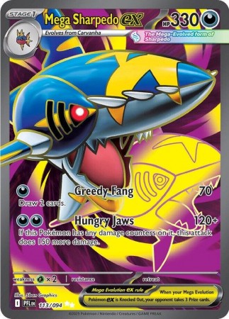 Mega Sharpedo ex #113 Pokemon Phantasmal Flames