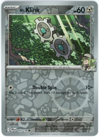 N's Klink [Reverse Holo] #103 Pokemon Journey Together