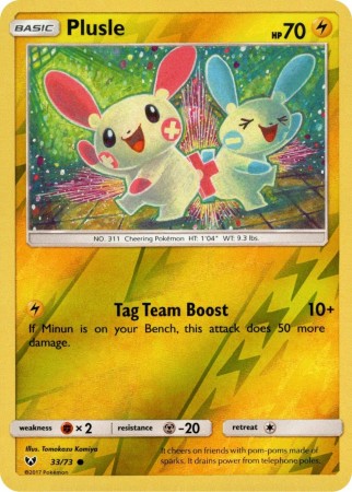 Plusle [Reverse Holo] #33 Pokemon Shining Legends