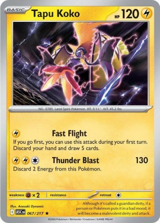Tapu Koko #67 Pokemon Ascended Heroes