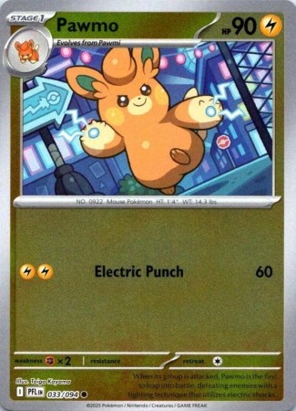 Pawmo [Reverse Holo] #33 Pokemon Phantasmal Flames