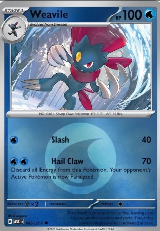 Weavile [Energy] #45 Pokemon Ascended Heroes