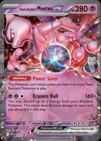 Team Rocket's Mewtwo Ex #205 Pokemon Promo