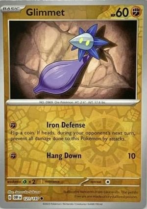 Glimmet [Reverse Holo] #121 Pokemon Obsidian Flames
