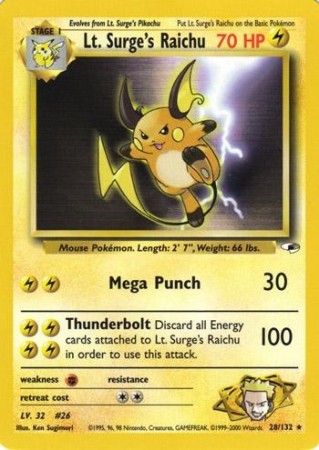 Lt. Surge's Raichu #28 Pokemon Gym Heroes