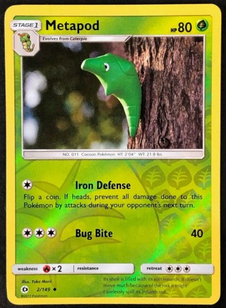 Metapod [Reverse Holo] #2 Pokemon Sun & Moon