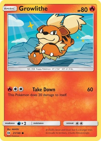 Growlithe #21 Pokemon Sun & Moon