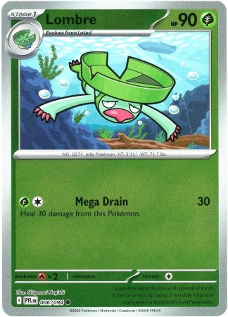 Lombre [Reverse Holo] #6 Pokemon Phantasmal Flames