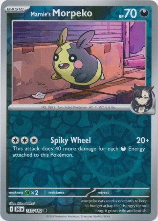 Marnie's Morpeko [Reverse Holo] #137 Pokemon Destined Rivals