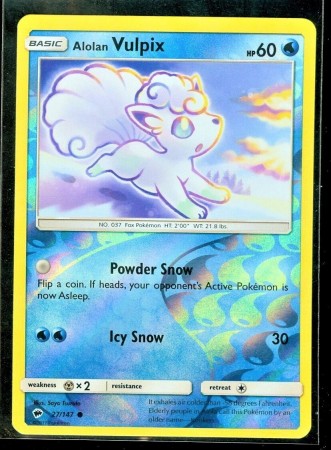 Alolan Vulpix [Reverse Holo] #27 Pokemon Burning Shadows