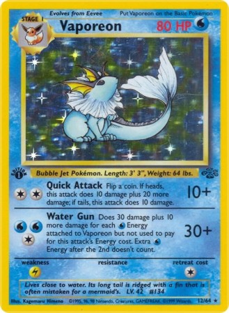 Vaporeon [1st Edition] #12 Pokemon Jungle