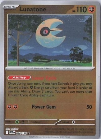 Lunatone [Reverse Holo] #74 Pokemon Mega Evolution