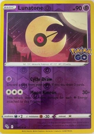 Lunatone [Reverse Holo] #34 Pokemon Go