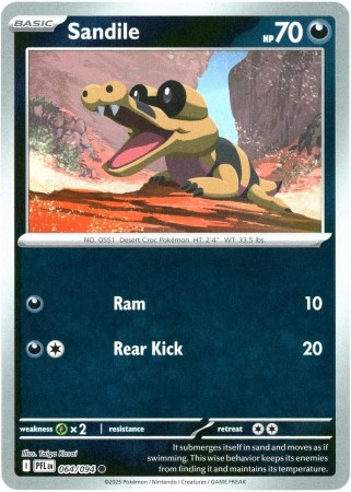 Sandile [Reverse Holo] #64 Pokemon Phantasmal Flames