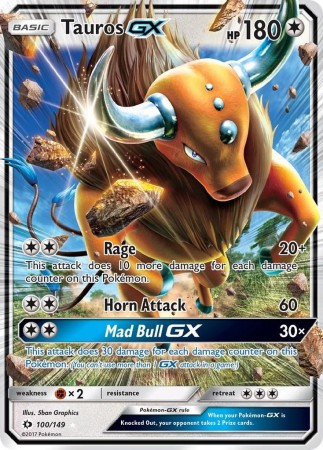 Tauros GX #100 Pokemon Sun & Moon