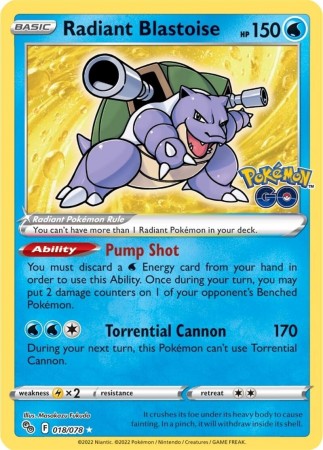 Radiant Blastoise #18 Pokemon Go 