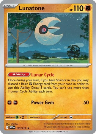 Lunatone #105 Pokemon Ascended Heroes