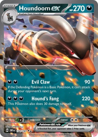 Houndoom ex #134 Pokemon Obsidian Flames