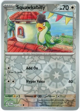 Squawkabilly [Reverse Holo] #141 Pokemon Journey Together