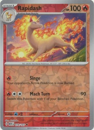 Rapidash [Reverse Holo] #78 Pokemon Scarlet & Violet 151