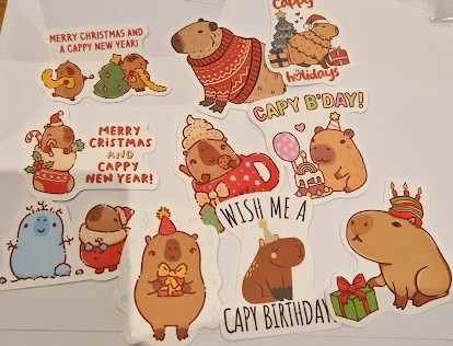 Klistremerker - capybara /flodsvin feiring