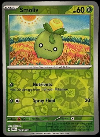Smoliv [Reverse Holo] #21 Pokemon Scarlet & Violet