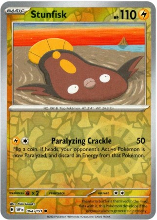 Stunfisk [Reverse Holo] #64 Pokemon Surging Sparks
