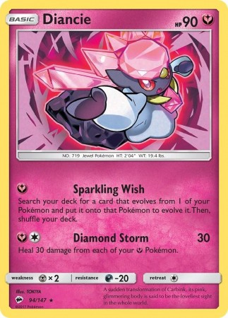 Diancie #94 Pokemon Burning Shadows