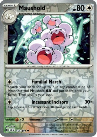 Maushold [Reverse Holo] #158 Pokemon Surging Sparks