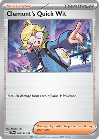 Clemont's Quick Wit #167 Pokemon Surging Sparks