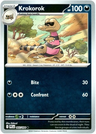 Krokorok [Reverse Holo] #65 Pokemon Phantasmal Flames