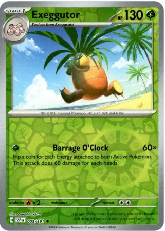 Exeggutor [Reverse Holo] #3 Pokemon Surging Sparks