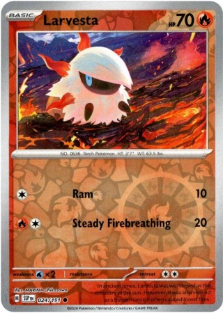 Larvesta [Reverse Holo] #24 Pokemon Surging Sparks