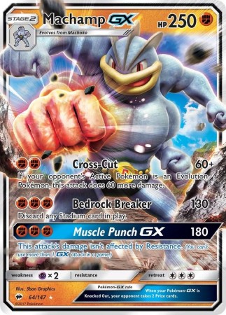 Machamp GX #64 Pokemon Burning Shadows 